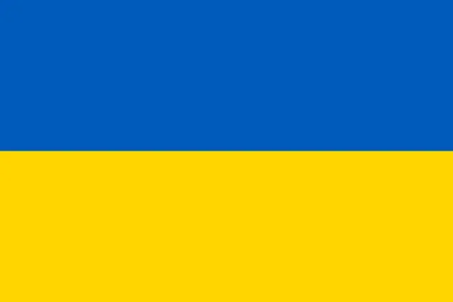 The national flag of Ukraine, shown as two horizontal stripes: blue on top and yellow on the bottom.