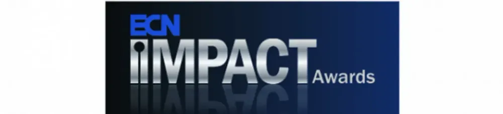 ECN Impact Awards logo with metallic ‘Impact’ lettering on a dark blue gradient background.